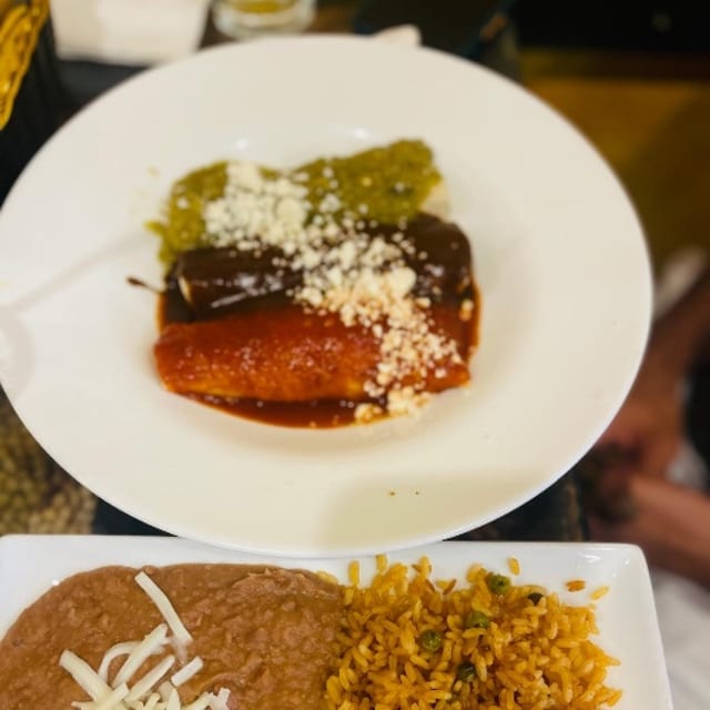 Chicken Tri-Color Enchiladas.